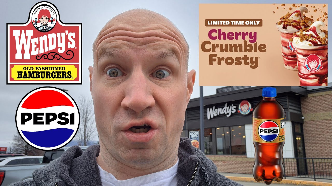 Wendy's New Cherry Crumble Frosty with bonus New Maple Pepsi!