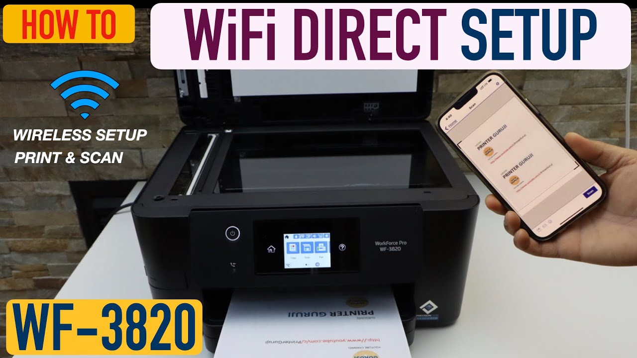 Настройка Epson WorkForce Pro 3820 WiFi direct, печать и сканирование с iPhone.