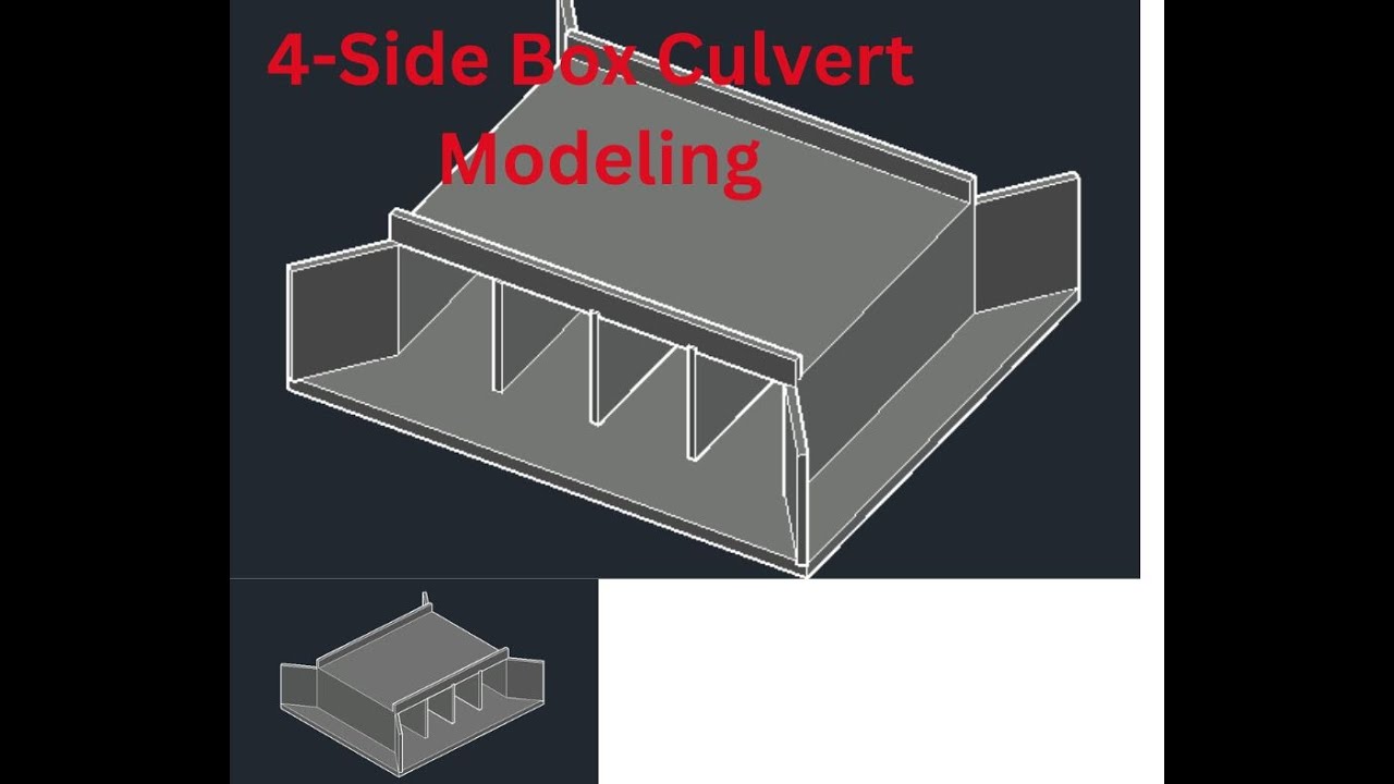 AutoCAD 3D Tutorial: Full 4-Side Box Culvert Modeling