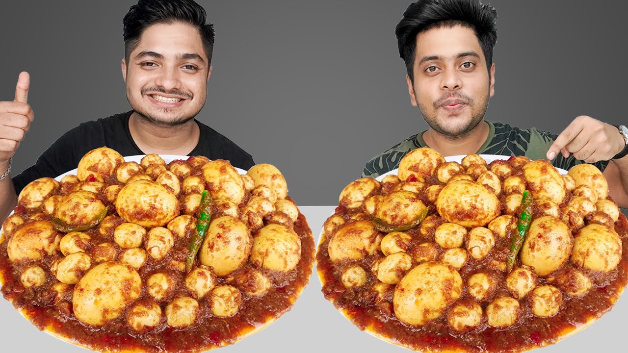 SPICY HUGE EGGS CURRY AND RICE EATING CHALLENGE || Friends Food Challenge