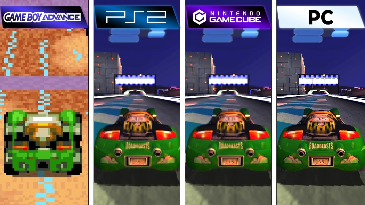 Hot Wheels World Race (2003) GBA vs PS2 vs GameCube vs PC (Graphics + FPS)