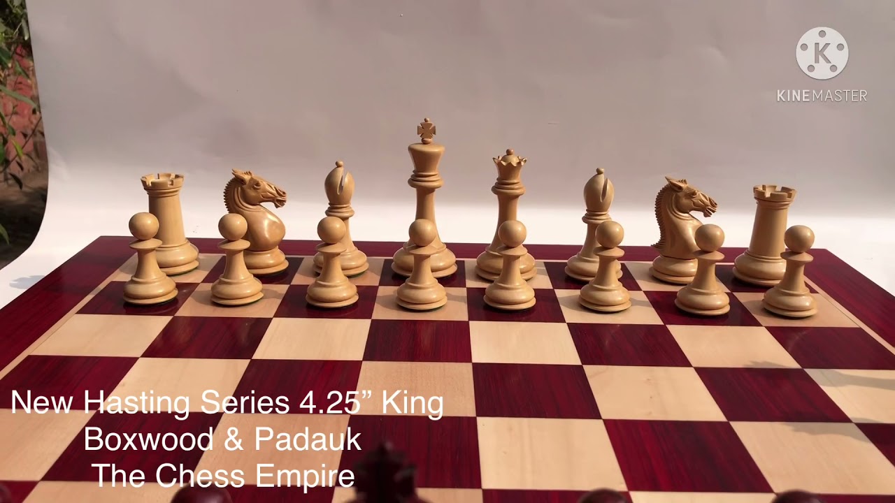 New Hasting Series 4.25&rdquo; luxury wood Staunton chess set pieces/ The Chess Empire