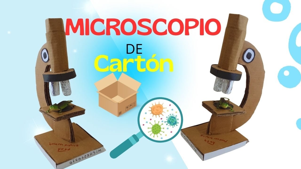 MICROSCOPIO CON CARTON RECICLADO 🔭  PROYECTO ESCOLAR
