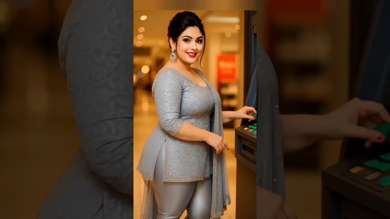 Slaying in Style 💎✨ Beauty Meets Elegance at the ATM #CurvyFashion #EthnicWear #Shorts #desi
