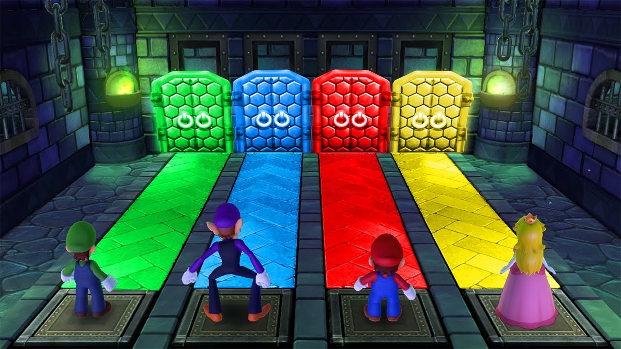 Mario Party 10 MiniGames - Luigi Vs Waluigi Vs Mario Vs Peach (Master Cpu)