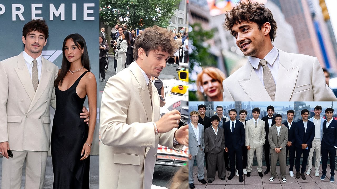 Charles Leclerc with Girlfriend Alexandra attending the World Premiere of F1 Movie in New York City.