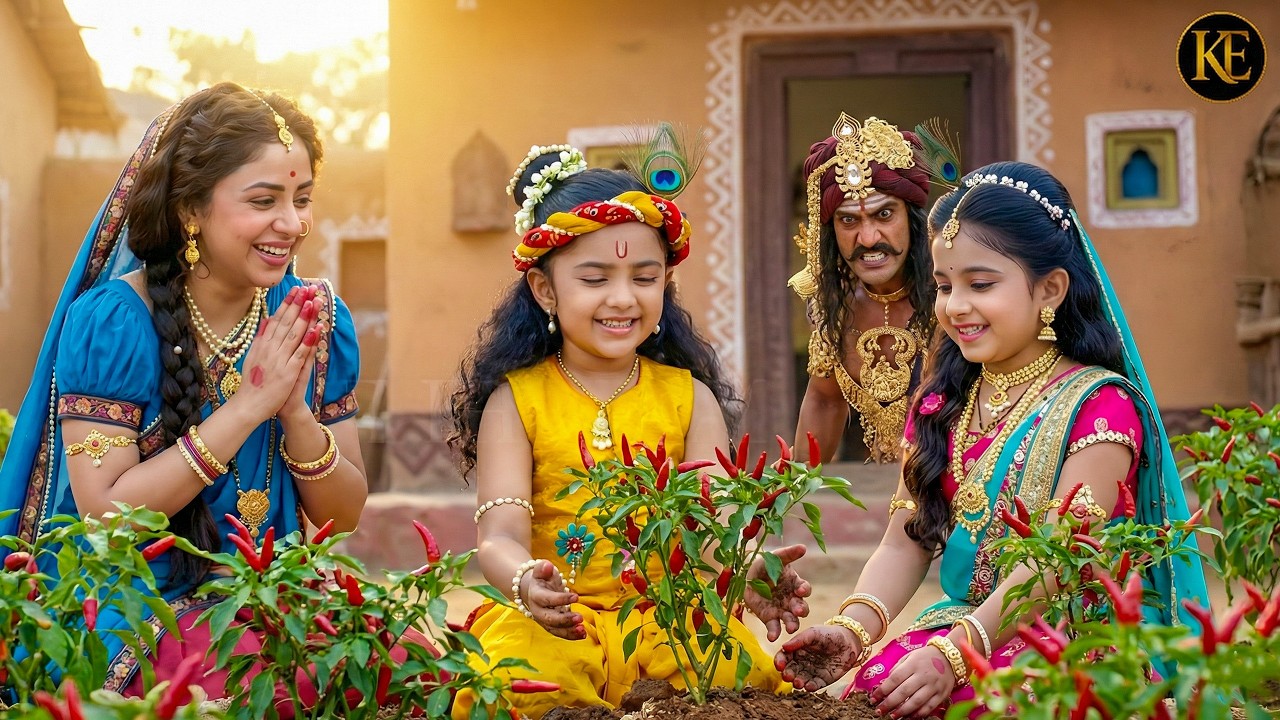 बाल कान्हा और राधा ने मिल कर लगाया घर में तीखी मिर्च का पेड़ देख कंश जल उठा || Shree Krishan leela