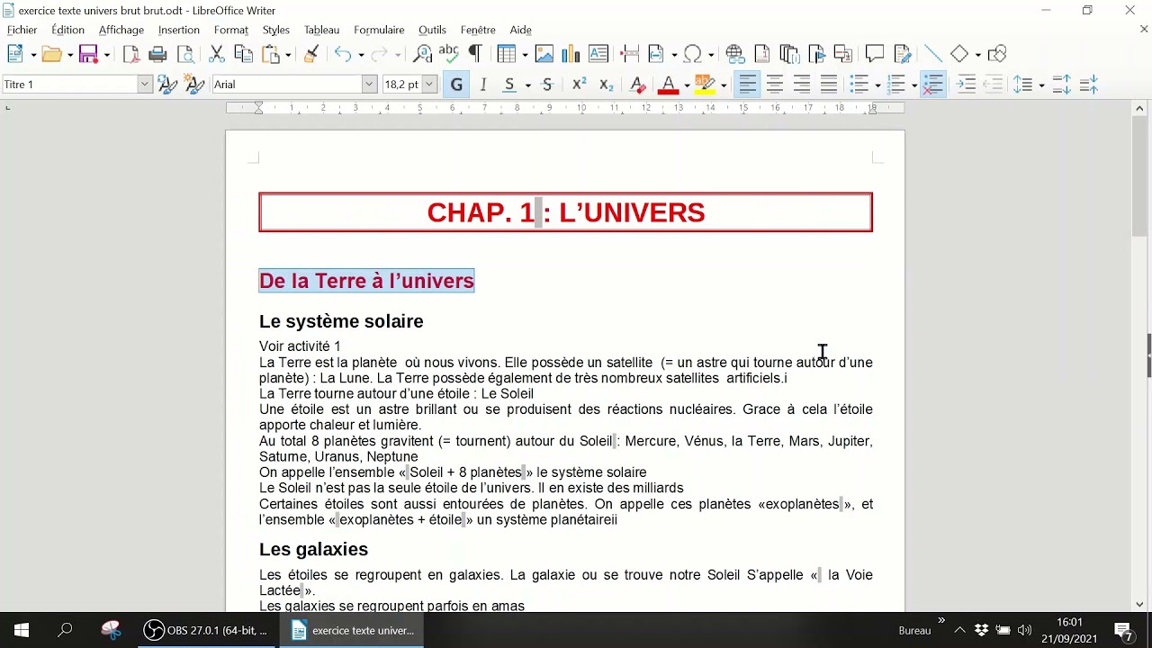 LibreOffice Writer 2/11 : Créer une hierarchie, mettre en forme les styles