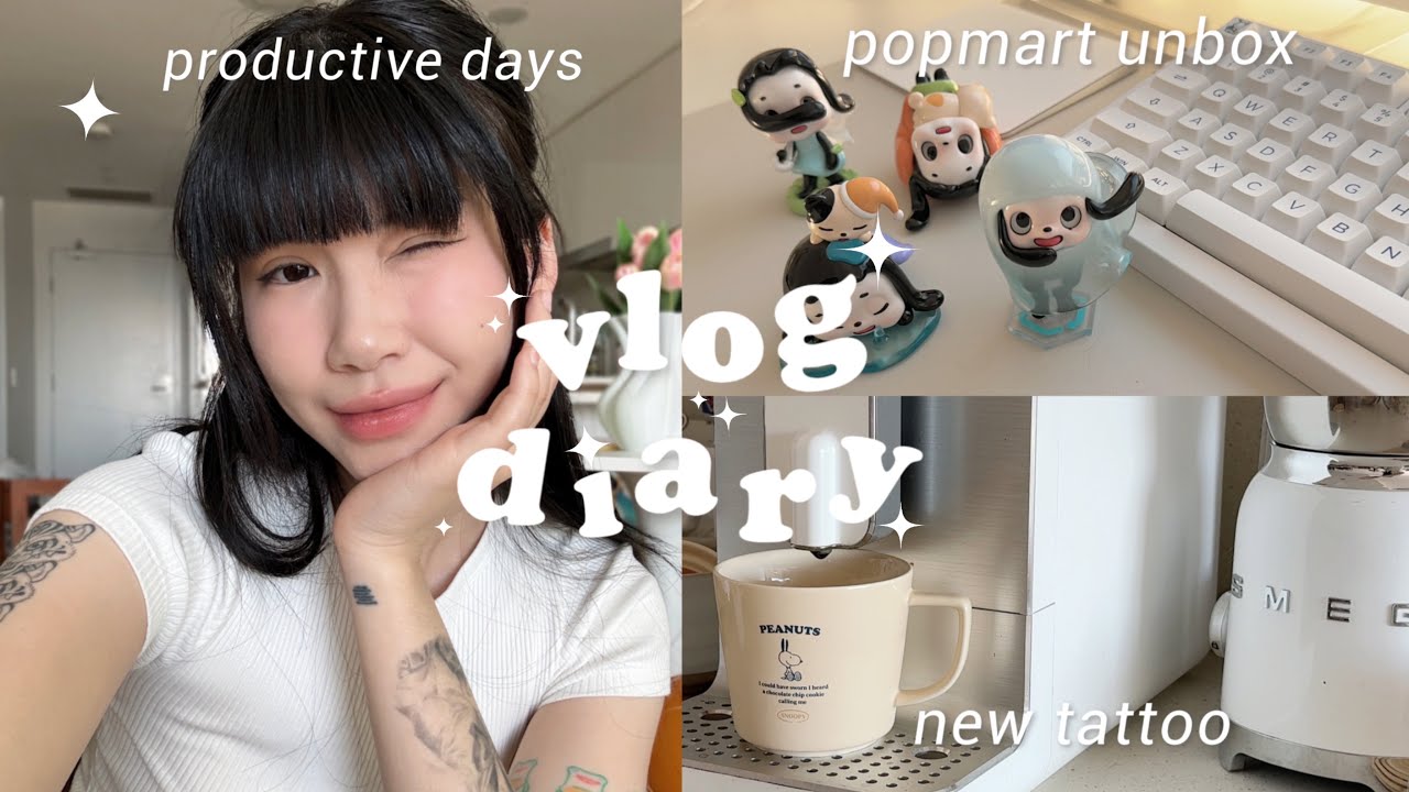 productive vlog 🫧 cozy & productive days of my life, new tattoo, making pizza, unboxing popmart ✨