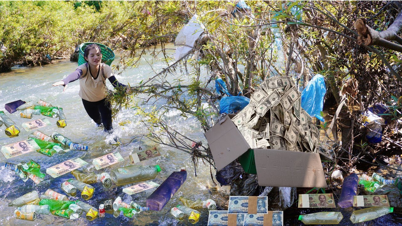 Poor girl found a cardboard box in the stream, inside which was a lot of money - Daily Life