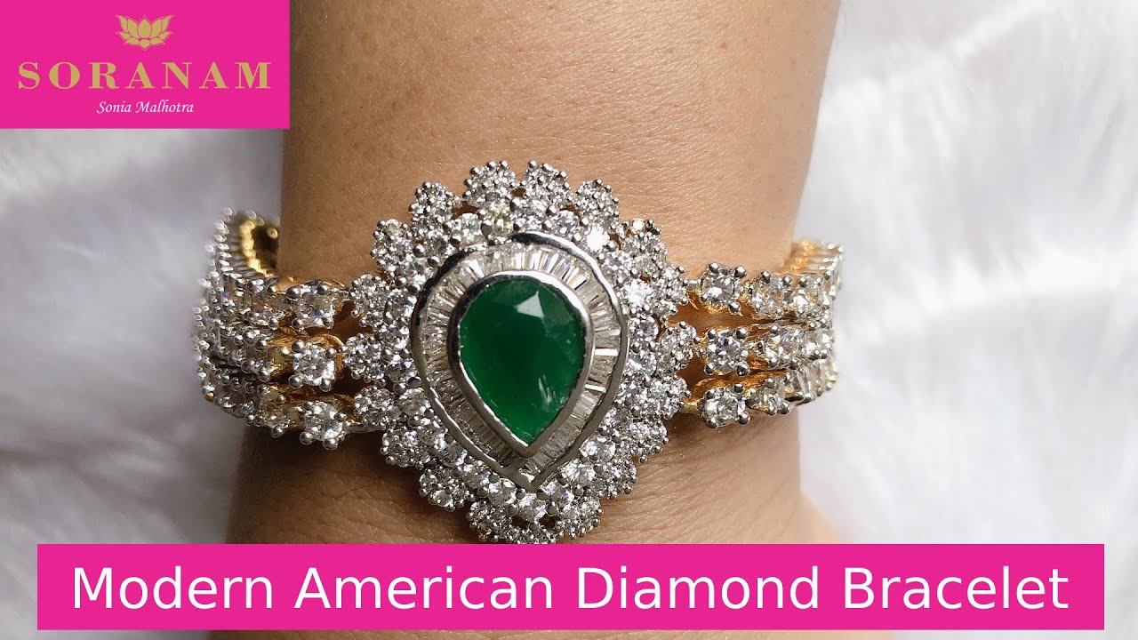 Modern American Diamond Bracelet | Soranam Jewels | American Diamond Bracelet