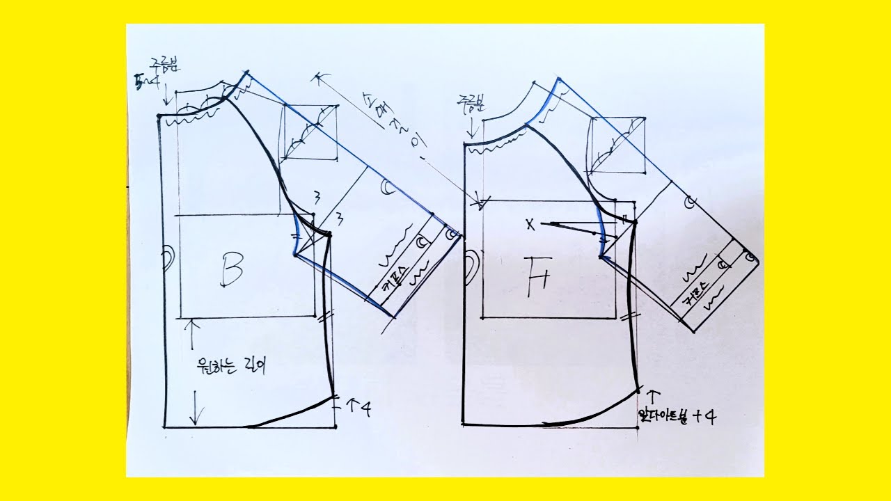 라그랑(나그랑), 래글런  칠부소매 린넨 블라우스 만들기(패턴풀영상) / Raglan Sleeves Linen Blouse Patterned Full Image