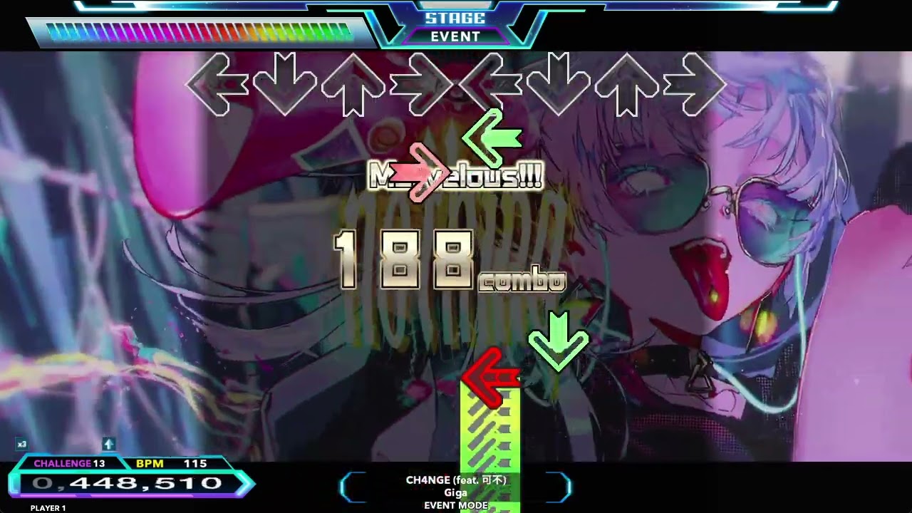 [DDR EDIT] CH4NGE (feat. 可不) / Giga [Double/CHALLENGE] Lv.13