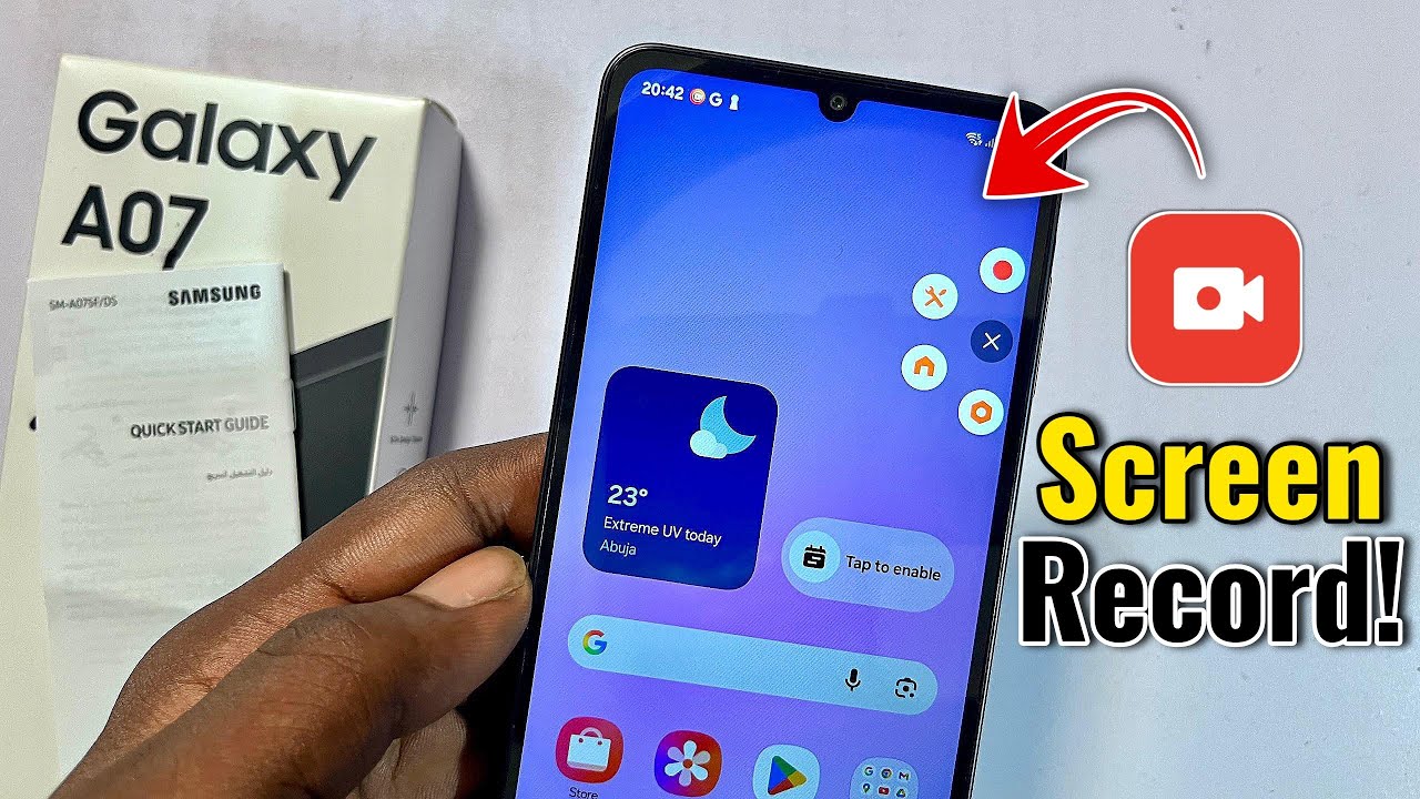 Samsung Galaxy A07: How to Screen Record! 