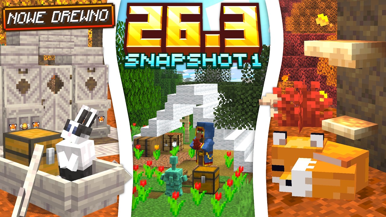 NOWY JESIENNY LAS i SZARE DREWNO! OPUSZCZONE OBOZOWISKA! Minecraft 26.3 Snapshot 1