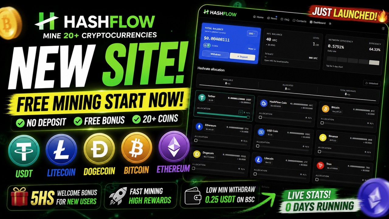 New Multi-Crypto Mining Website | HashFlow Review