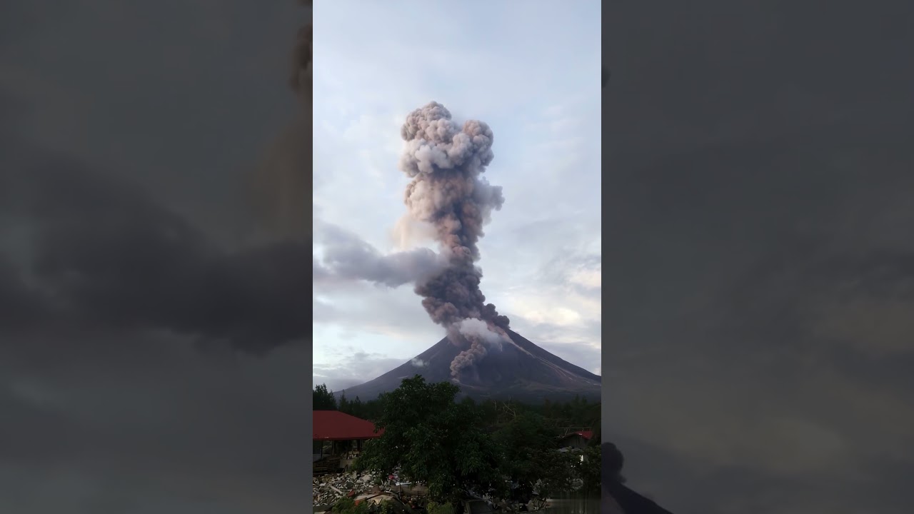 Massive Mayon Volcano Eruption | Black Smoke and Flowing Lava | 4K Ultra HD Nature Ambience