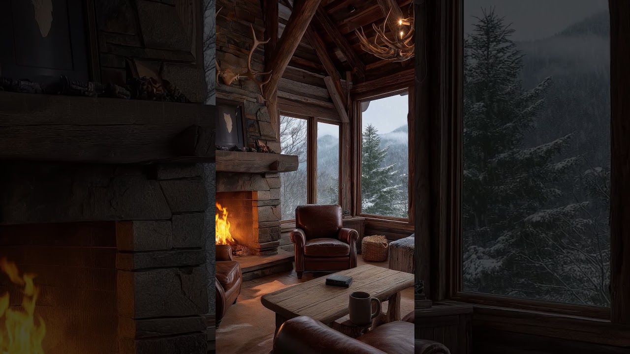 ❄️ Rustic Winter Cabin Escape &ndash; Smoky Mountains Cozy Retreat with Fireplace Vibes #CabinWoven