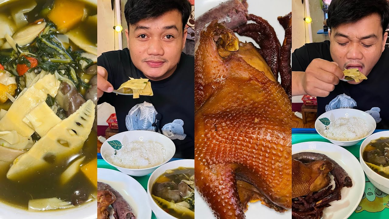 #กิน แกงหน่อไม้แซ่บๆ แก้มไก่อบโอ่ง และไส้อั่วเลือดแซ่บนัวหลายๆ😋