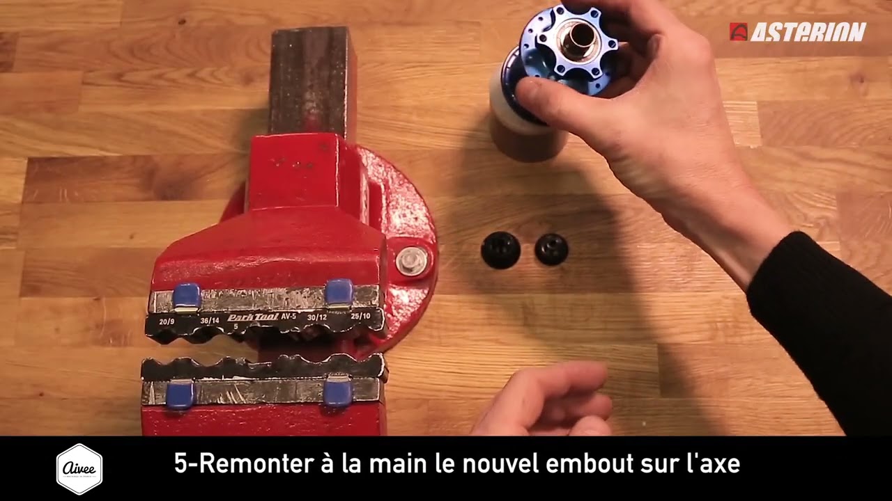 Comment changer les embouts d'un moyeu arrière de type Aivee MT3 ou MP6?
