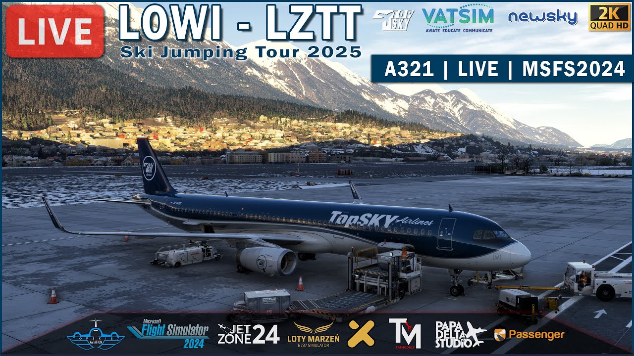 🔴 MSFS2024 | Ski Jumping Tour 2025 | LOWI → LZTT | Airbus A321 Fenix