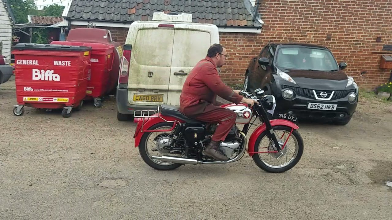 1957 BSA Road Rocket 650cc at Andy Tiernans #07830BSA