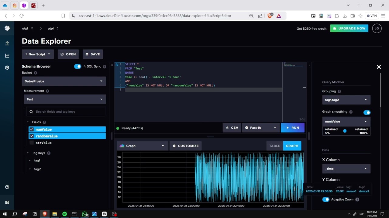Demostración de Conexión Node Red - InfluxDB - Grafana