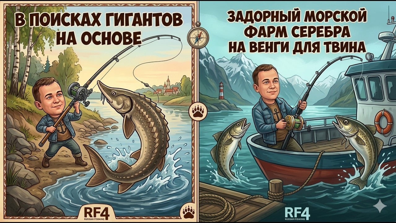 Играем на двух аккаунтах в русскую рыбалку 4! #shorts