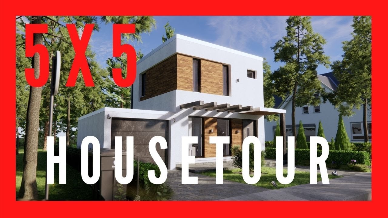 🔴5x5 HOUSE TOUR diseños de CASAS MODERNAS pequeñas MINIMALISTAS por dentro de dos Plantas [3D]
