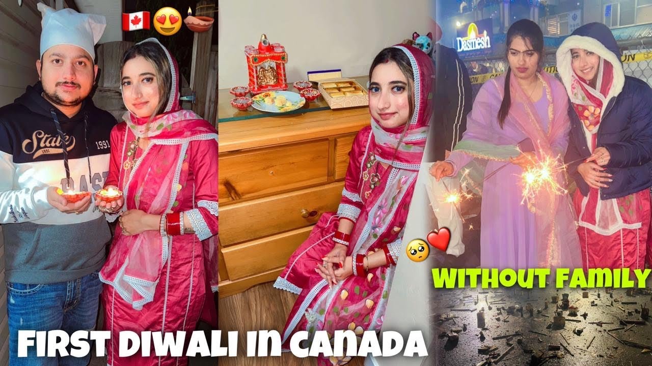 First DIWALI in CANADA😍🇨🇦🪔* Without Family🥺* Sky Shots😱in Canada