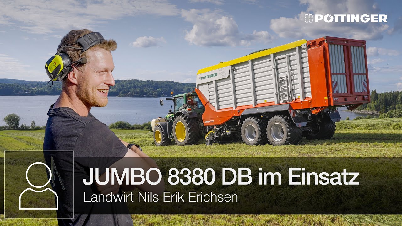 Landwirt Nils Erik Erichsen im Einsatz mit dem JUMBO 8380 DB | PÖTTINGER