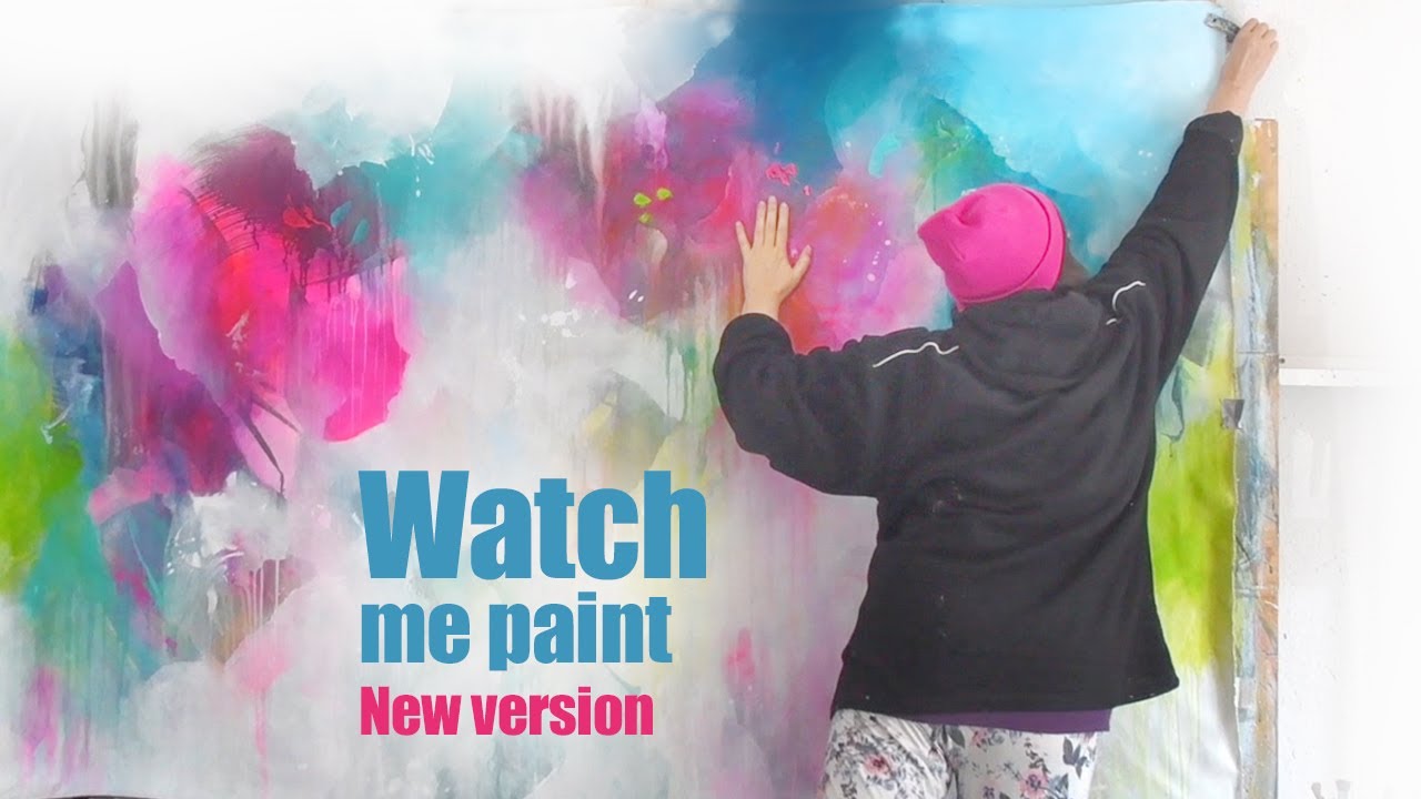 Wow, ein riesiges Kunstwerk entsteht, new long version, freies Malen auf XXL-Leinwand, abstract art