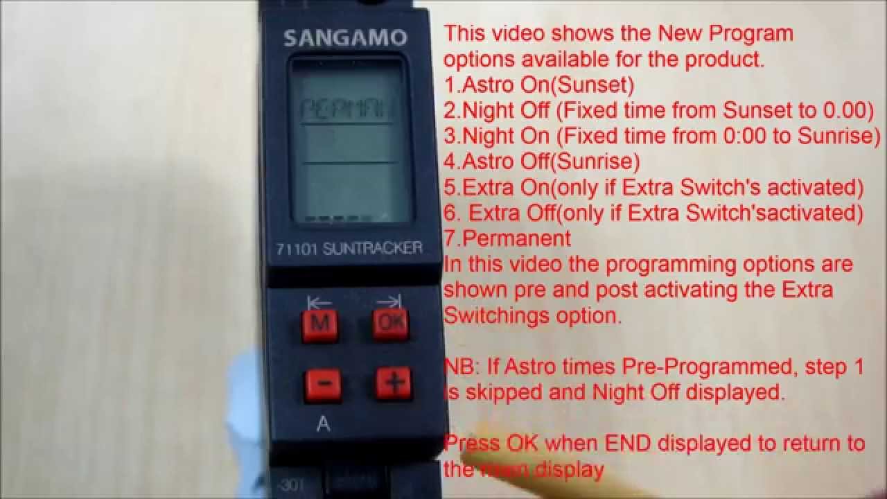 Sangamo DIN 71101 - Programming options explained