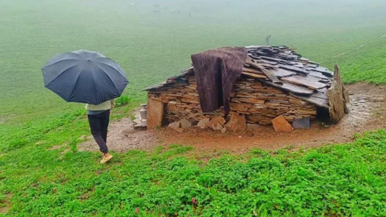 Himalayan Village Life | Rainy Day |Organic Shepheard Food Cooking | Nepali Village Life |