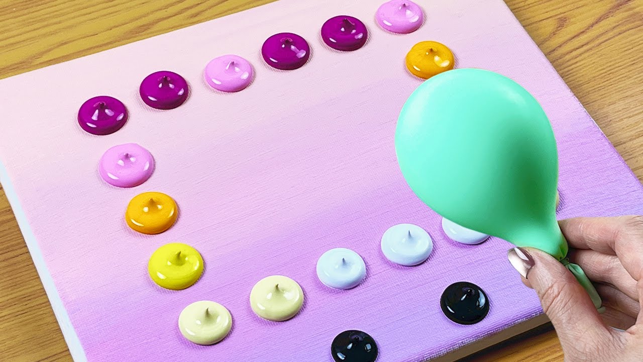 Creative Painting with a Balloon | Most Easy Tutorial for Painting