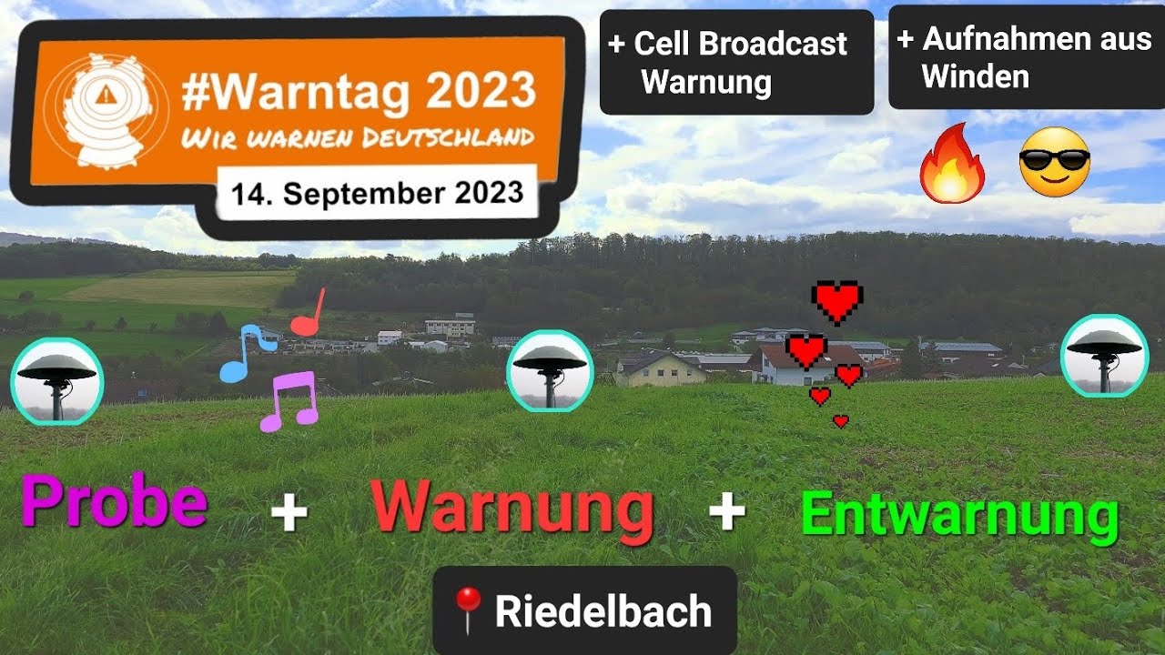 Sirenen und Handys schlagen Alarm zum #Warntag2023 | 14.09.2023 | 11 Uhr |📍Riedelbach