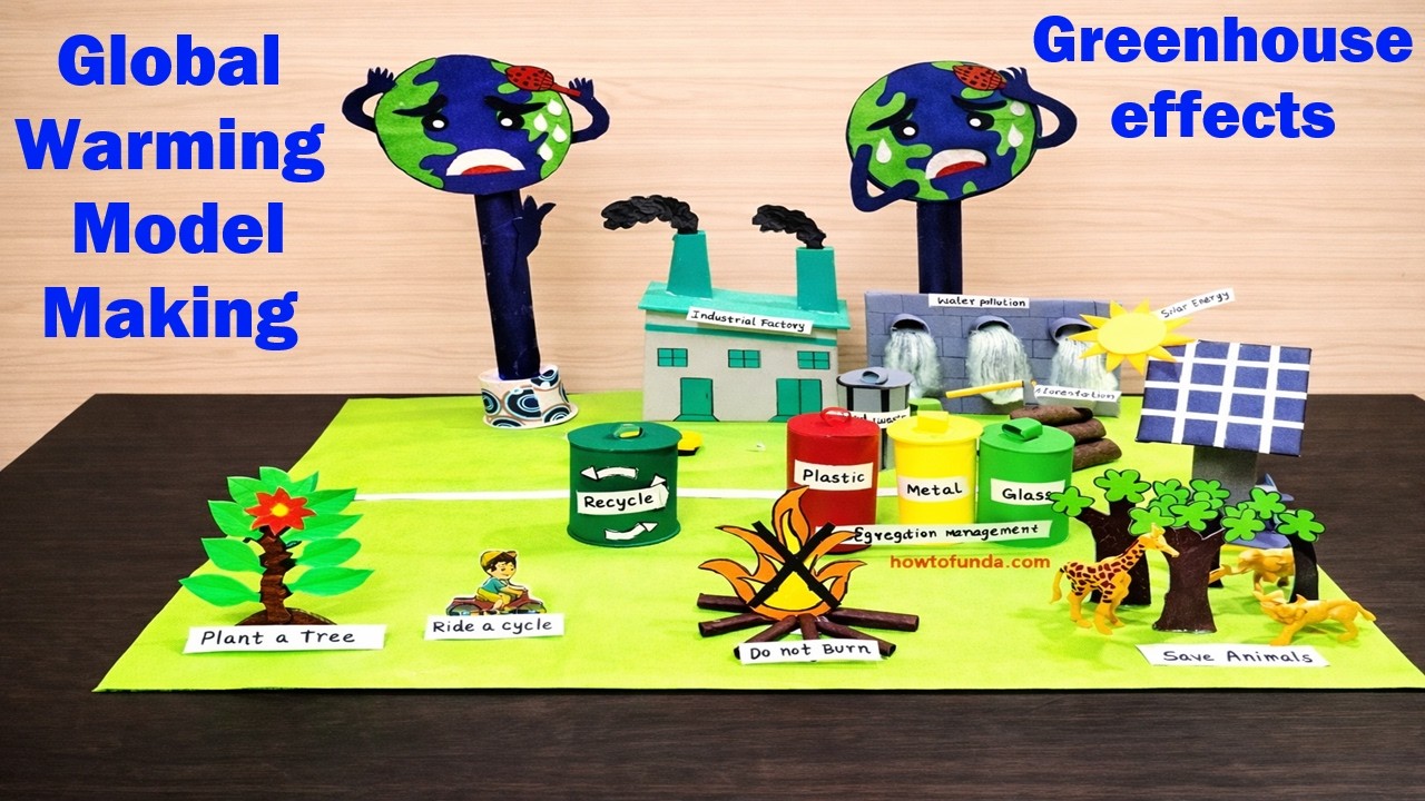 global warming (greenhouse effects)  model making | science project | howtofunda | geography