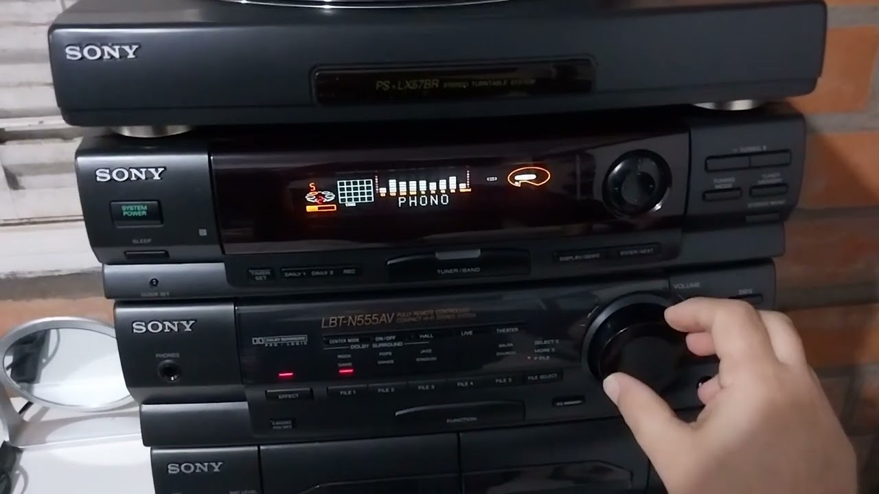 sony lbt n555 tocando vinil