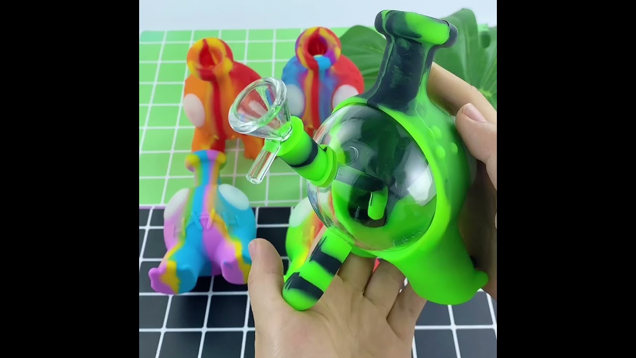 YHS Three-legged monster water pipe glass pipes smoking silicone water bong bubblers smoke kit