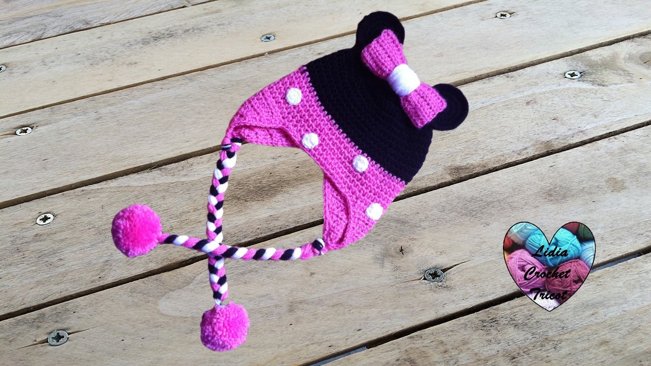 Bonnet Minnie Mouse crochet / Minnie Mouse beanie crochet (english subtitles)