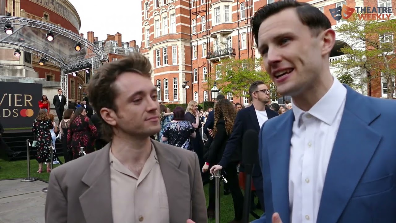 Olly Dobson and Hugh Coles from Back to the Future The Musical - Olivier Awards Green Carpet