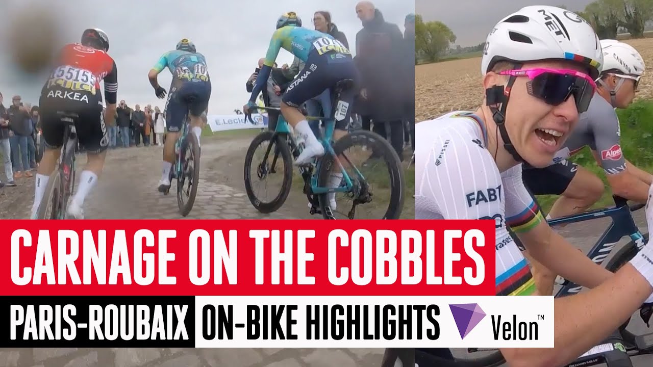 Carnage on the Cobbles 💥 Paris-Roubaix 2025 on-bike highlights
