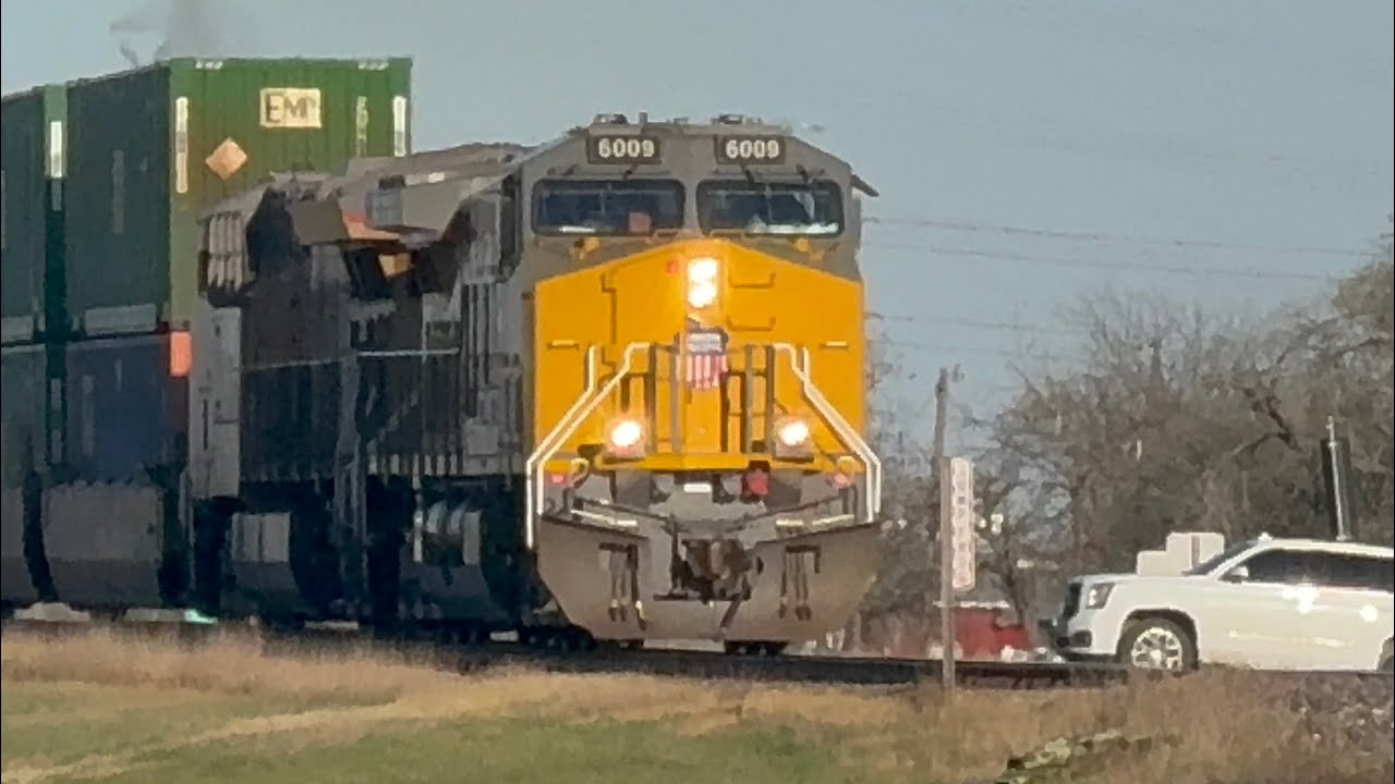 ￼ union pacific freight train ￼rolling through Marion, Tx 