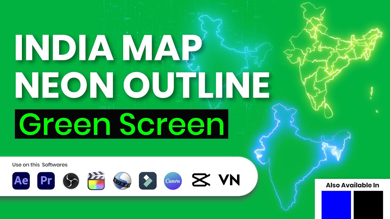 India Map Green Screen Animation 🇮🇳 | Outline Map VFX (FREE Download)