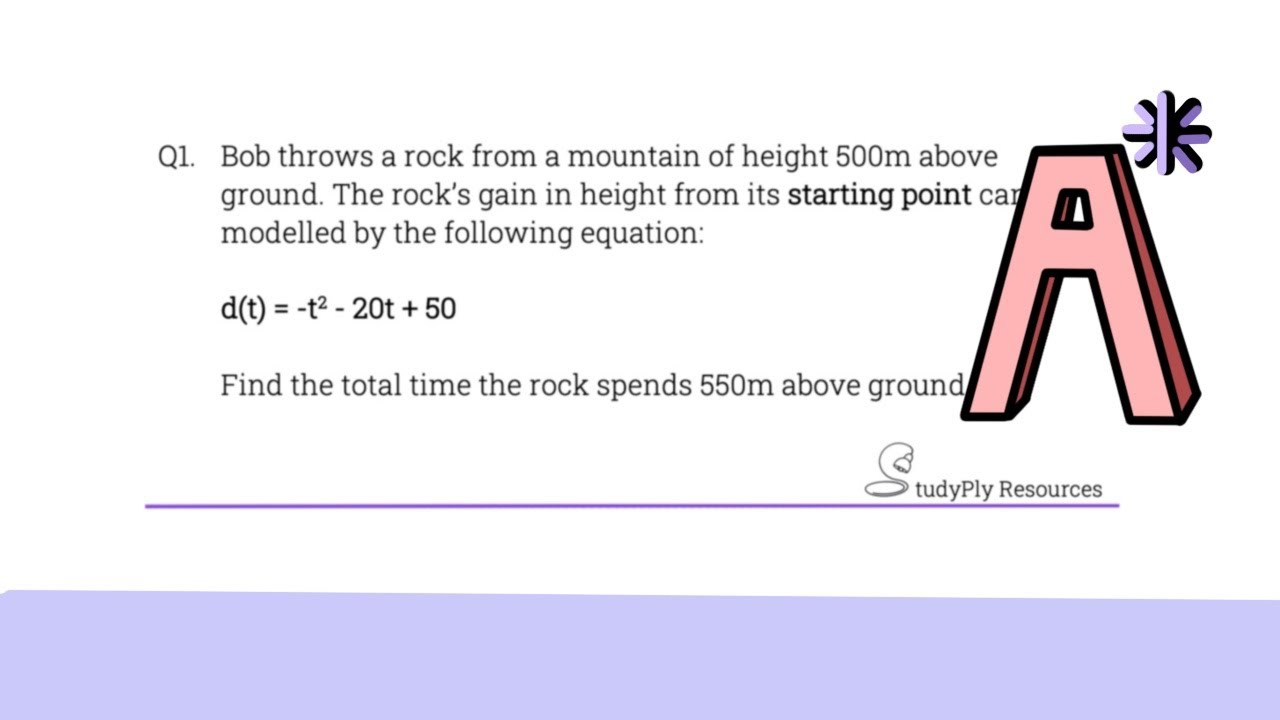 Difficult throwing a rock from a mountain question.