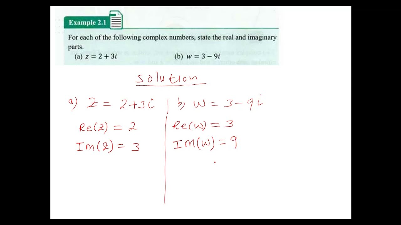 Complex numbers — Cutubka 2aad | Fasalka 4aad (Form 4) : Real and imaginary parts