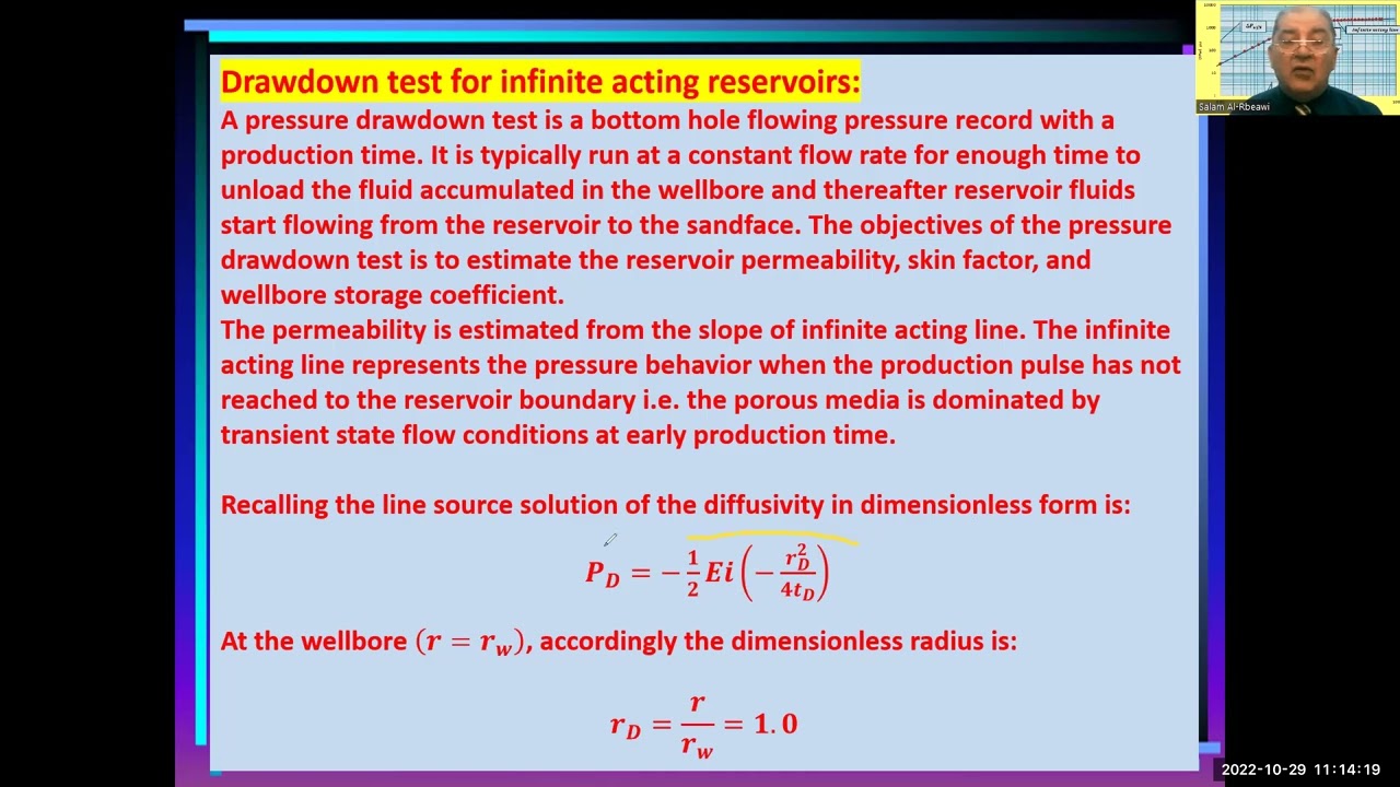 Well test analysis - Pressure Drawdown test