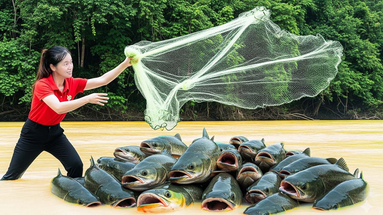 100 days Harvest Many Big Fish with Traditional Fishing Skills to Sell At Market | Susan Daily Life