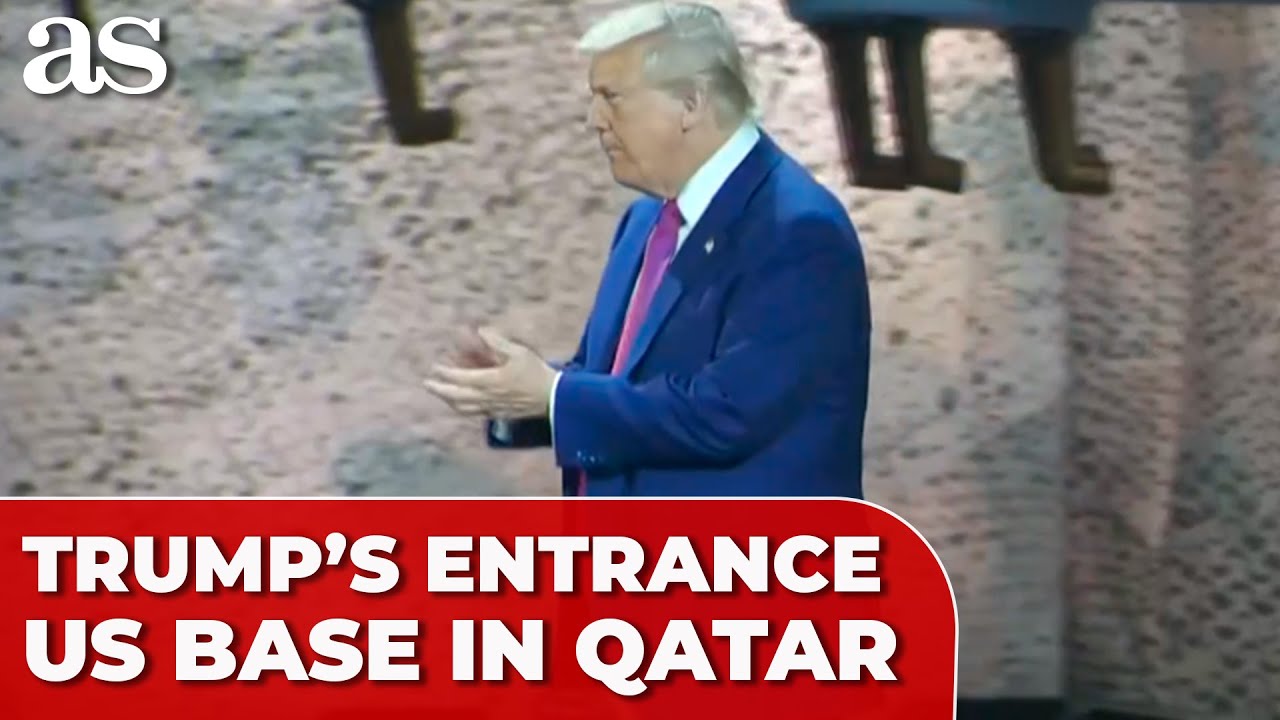 TRUMP receives WILD RECEPTION during POWERFUL ENTRY to visit US TROOPS in QATAR