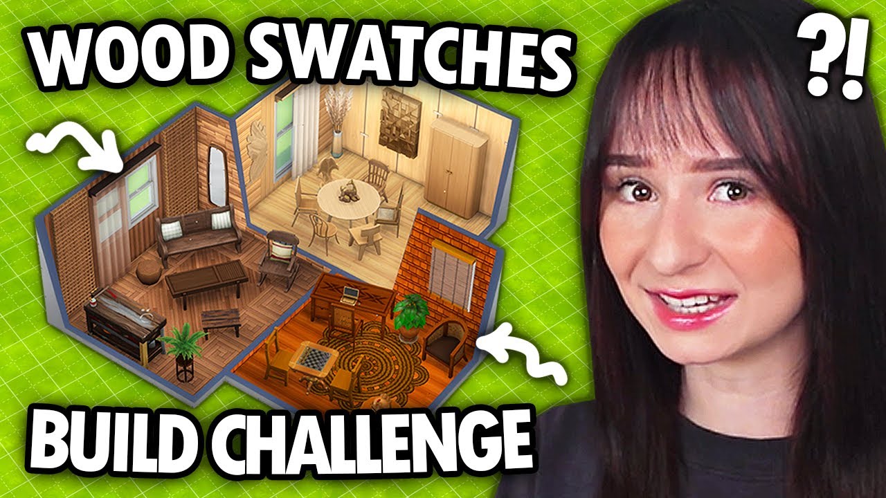 Every room is a random WOOD SWATCH build challenge in The Sims 4